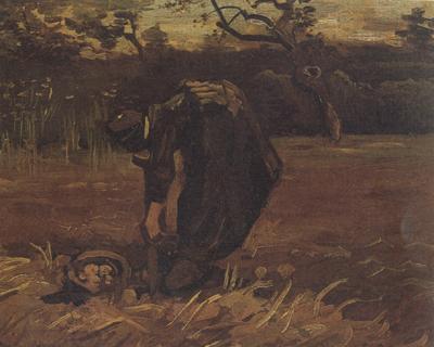 Vincent Van Gogh Peasant Woman Digging Up Potatoes (nn04) oil painting picture